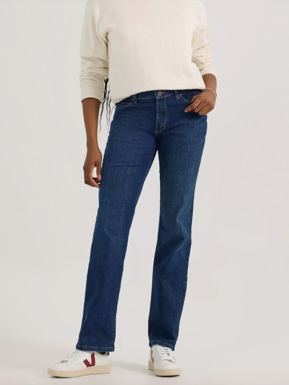 Lee Relaxed Straight Leg Mid Rise Women's 8 Blue Jeans